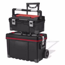 Keter - 17181110 - Chariot avec coffre et boite a outils Master Pro en plastique Rouge/argent