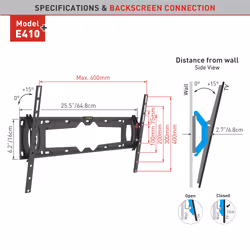 Barkan Mounting Systems E410+ 2,29 m (90") Noir