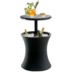 Cool bar rotin Glacière, avec table rétractable, 57x 50 x 50 cm 30L, Brun (230902) - Keter