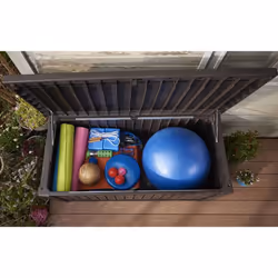 Keter Rockwood Deck Box Boîte de rangement Rectangulaire Marron - Vue supplémentaire 7