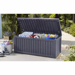 Keter Rockwood Deck Box Boîte de rangement Rectangulaire Marron - Vue supplémentaire 8