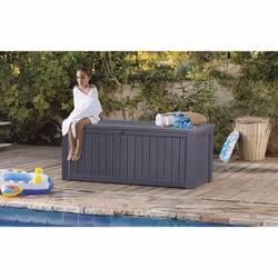 Keter Rockwood Deck Box Boîte de rangement Rectangulaire Marron - Vue supplémentaire 9