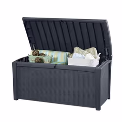 Keter Borneo Deck Box, Boîte de rangement, Gris, Rectangulaire, Résine, Monochromatique, Extérieure
