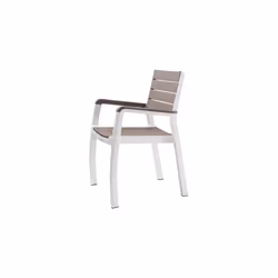 Chaise d'extérieur avec accoudoirs Blanc Cappuccino HARMONY 59x60x h86 cm Caractéristiques Structure d'acier couleur blanche ...