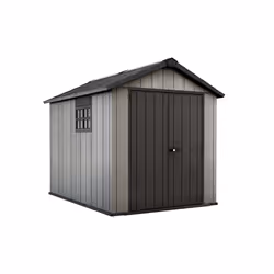 Keter Oakland 759, Abri en plastique, Double, Toit à structure en A, Noir, Gris, 11 m²