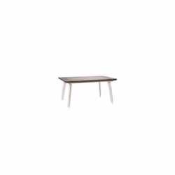 Table extensible Harmony Blanc / Cappuccino Table de jardin rectangulaire à rallonge avec plateau en résine L 160 x P 100 cm  ...