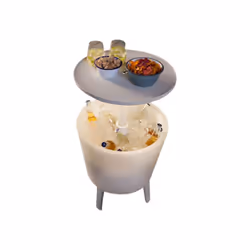 Illuminez n'importe quel barbecue ou fête avec le Cool Bar lumineux, une table à cocktail au look tendance et un refroidisseu ...