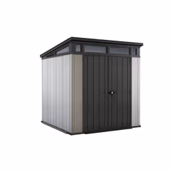 Keter 17203426, Abri en plastique, Double, Appentis, Marron, Résine, Gris