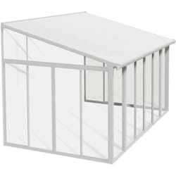 Véranda en aluminium blanc et polycarbonate SanRemo 12.8m²