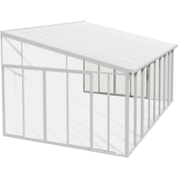 Véranda en aluminium blanc et polycarbonate SanRemo 16.5m²