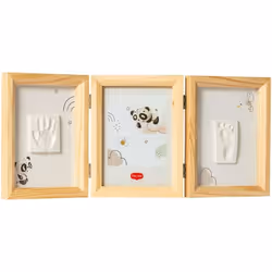 Tiny Love Double Frame Photo Empreinte Main Pied Bebe Kit Cadre Bebe ArgileCadeau Naissance Tiny Creations Bois