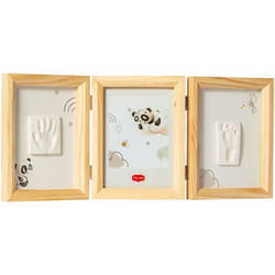 Tiny Love Double Frame Photo Empreinte Main Pied Bebe Kit Cadre Bebe ArgileCadeau Naissance Tiny Creations Bois