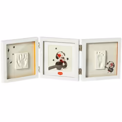 Tiny Love Double Frame Photo Cadre Personnalisé Empreinte Main Pied Bebe Kit Cadre Bebe Argile Tiny Creations Blanc