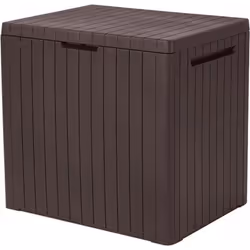 Coffre de jardin Boîte de rangement 113 L City Storage Box marron