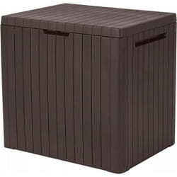 Coffre de jardin Boîte de rangement 113 L City Storage Box marron