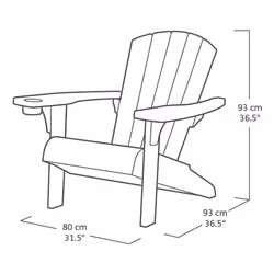 Keter K247060 chaise d'extérieur Terrace Siège rigide Dossier rigide Plastique Gris - Vue supplémentaire 6