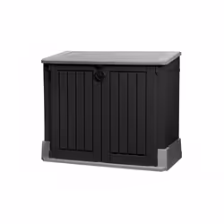 Keter Store-It-Out MIDI, Abri en plastique, Double, Toit plat, Gris, Résine, Noir