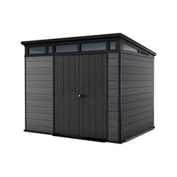 Keter Abri de jardin Cortina 97, Abri durable et résistant aux intempéries, abri de jardin style bois, Gris - 5,8m² - 279x218x226 cm
