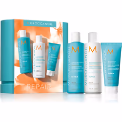 Tout le nécessaire pour de beaux cheveux en un seul produit. Le coffret cosmétique Moroccanoil Repair Kit ne contient pas un, ...