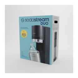 Sodastream - Machine a eau pétillante duo Noire - 2 carafes en verre 1L - 1 recharge de gaz 60L