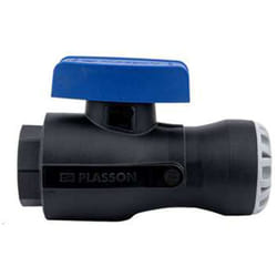 Plasson - Vanne 1/4 tour encliquetable tekplass pe Ø25 - Femelle 3/4'' (20/27) avec deux prises de purge 1/8'' (5/10) - Purge non fournie