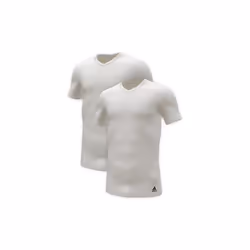 T-Shirt Homme adidas - Paquet de 2 - Blanc - Col en V - Manches 1/2