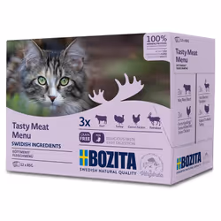 Bozita 9107573, Adulte, Toutes races, Bœuf, Poulet, Chevreuil, Turquie, 85 g, Sans grain