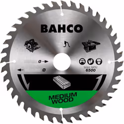 Cette lame de scie circulaire Bahco 8501-7F à pointe au carbure de tungstène pour le bois avec scies portables, à table est f ...