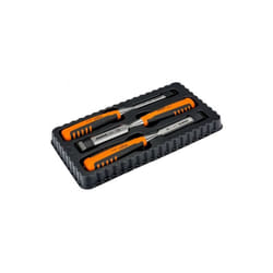 Jeu de burins avec manche revêtement caoutchouc - 3 pcs/boîte en carton - Bahco