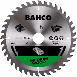 Cette lame de scie circulaire Bahco 8501-4XF à pointe au carbure de tungstène pour le bois avec scies portables, à table est  ...