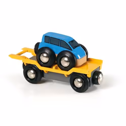 BRIO Wagon transport de voiture avec rampe, 0,3 an(s), Noir, Bleu, Jaune