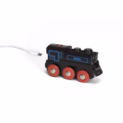 BRIO Locomotive rechargeable avec mini câble, Train, Explore, 0,3 an(s), Noir, Rouge