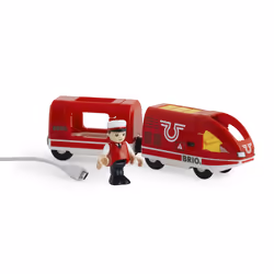 BRIO Train de voyageur rechargeable, Wagon, Train, 0,3 an(s), AAA, Multicolore