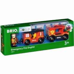 BRIO Camion de pompier son et lumière, Train, Rescue, 0,3 an(s), LR44, Noir, Rouge