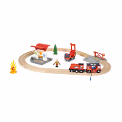 BRIO Circuit pompier lutte contre le feu, Train, Rescue, 0,3 an(s), LR44, Bois, Noir, Rouge
