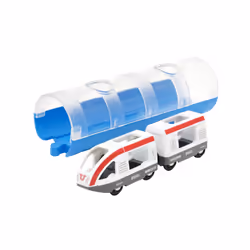 BRIO Train De Voyageurs Et Tunnel, 0,3 an(s), Bleu, Gris, Transparent, Blanc