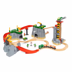 BRIO Cargo Mountain Set, Chemin de fer et train, 3 an(s), Multicolore, Plastique, Bois