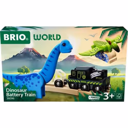 BRIO Dinosaur Battery Train, Train, 3 an(s), Bois, Multicolore