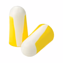 Les bouchons jetables > Recharge • Conique en forme de bouchon d'oreille • Leight à rayures de couleur jaune-blanc avec un gr ...