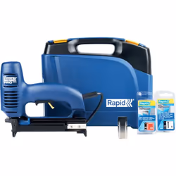 Description générale Agrafeuse-cloueuse électrique R553 de Rapid, conçue pour un usage professionnel exigeant. Elle est idéal ...
