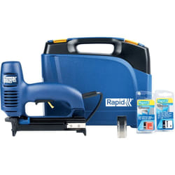 Rapid - R553 - Agrafeuse-Cloueuse électrique pour agrafes n°53/8-20mm et clous n°8/15-20mm - Coffret (Boîte + Agrafeuse + Agrafes / Clous)