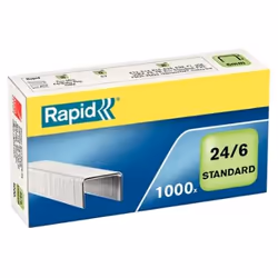 Rapid Standard 24/6, Pack d'agrafes, 24/6, 6 mm, Fixation, 1000 agrafes, Zinc