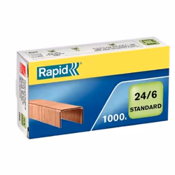 Rapid 24855700, Pack d'agrafes, 24/6, 6 mm, 1000 agrafes, Cuivre, 69 mm