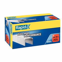 Rapid SuperStrong 24/8+, Pack d'agrafes, 24/8, 8,5 mm, Fixation, 5000 agrafes, Zinc