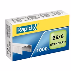 Rapid 24861300, Pack d'agrafes, 26/6, 6 mm, Fixation, 1000 agrafes, Zinc