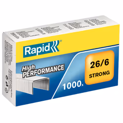 Rapid 24861400, Pack d'agrafes, 26/6, 6 mm, 1000 agrafes, Argent, 30 feuilles