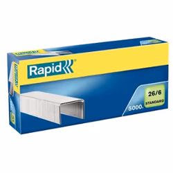Rapid 24861800, Pack d'agrafes, 26/6, 6 mm, 5000 agrafes, Métal galvanisé, Zinc