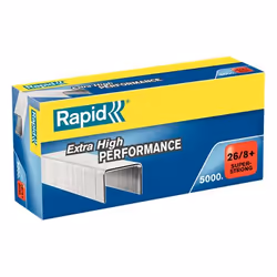 Rapid 24862200, Pack d'agrafes, 26/8, 8,5 mm, 5000 agrafes, Métallique, 50 feuilles