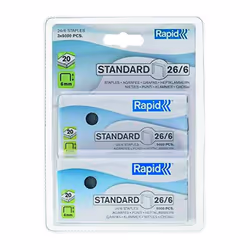 Pour agrafer jusqu'à 20 feuilles (80 g / 3²) Hauteur de patte 6 mm Fil mou galvanisé pour une utilisation confortable Arrêtes ...