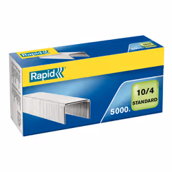 Rapid 24863000, Pack d'agrafes, 10/4, 4 mm, 5000 agrafes, Argent, 10 feuilles